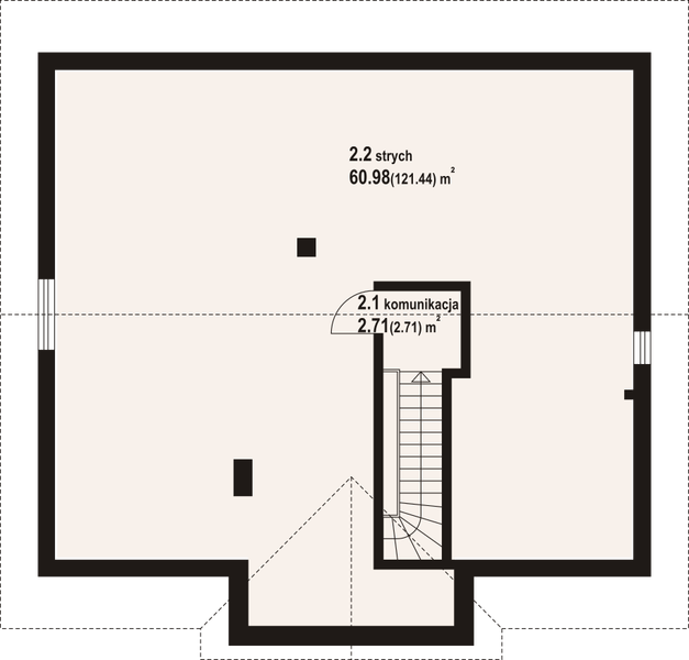 Poddasze projektu Andrzejowo 1 dw