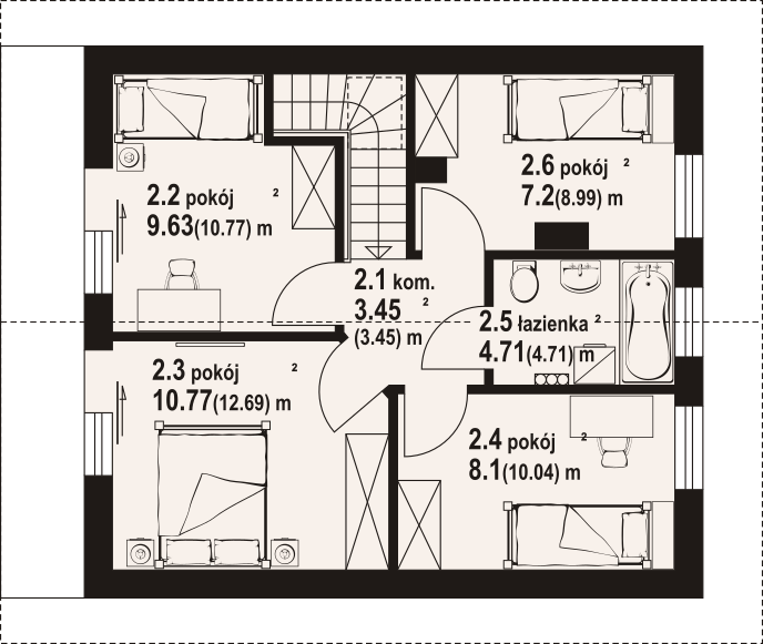 Poddasze projektu Gryfice aa 70