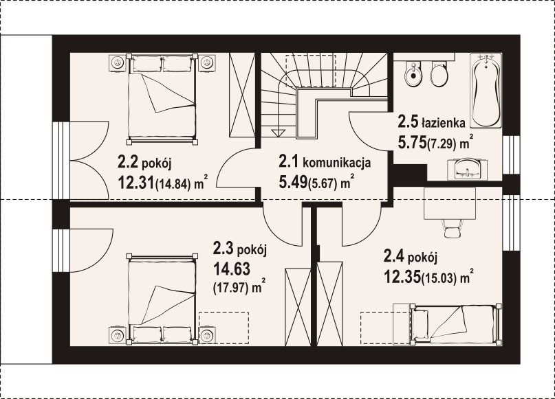 Poddasze projektu Świecie a 3