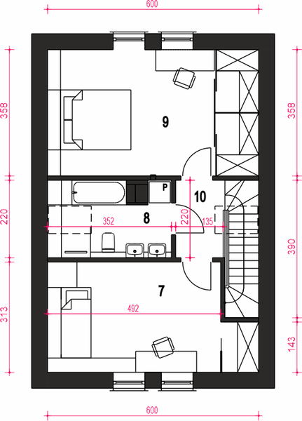 Poddasze projektu Iggi bez garażu [B]