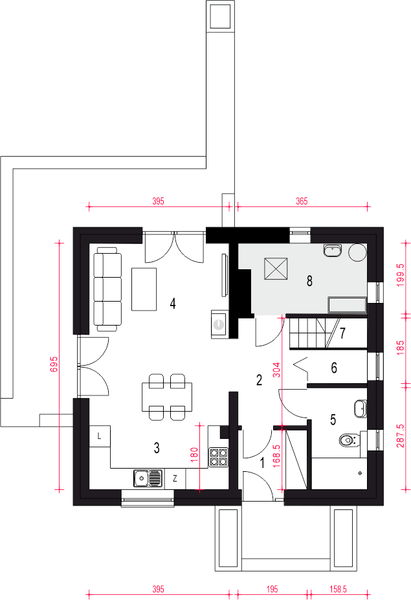 Parter projektu Pomelo bez garażu [B]