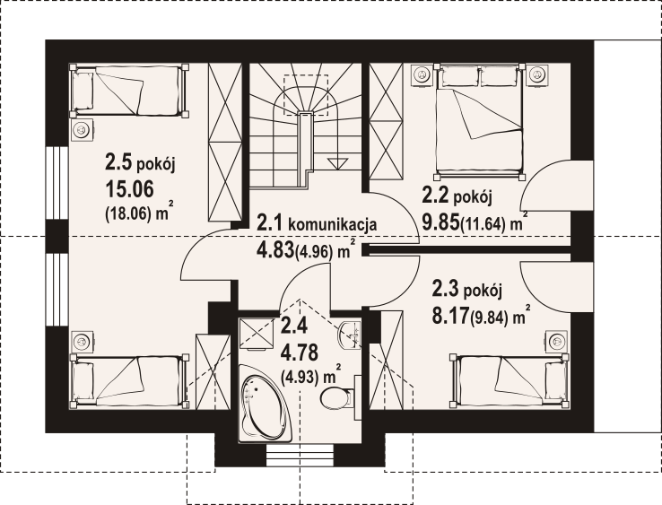 Poddasze projektu Modrowo aa 70