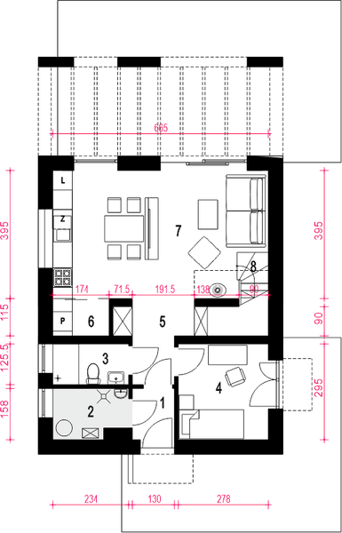 Parter projektu Amon II bez garażu [B]