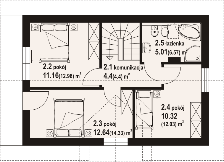 Poddasze projektu Orłowo aa 70