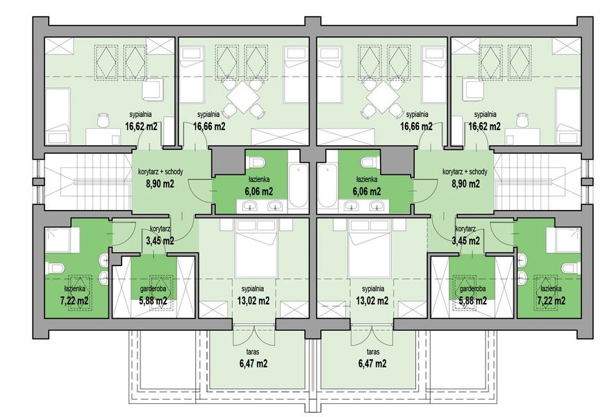 Piętro 1 projektu MJS-125-2R