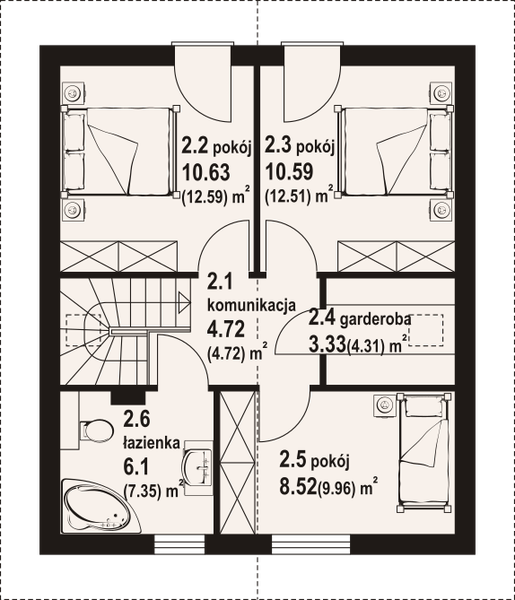 Poddasze projektu Grodziec aa 70 dws