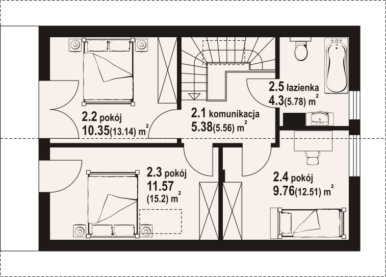 Poddasze projektu Świecie aa 70 dw