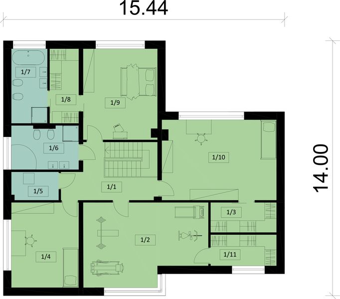 Piętro 1 projektu KA162