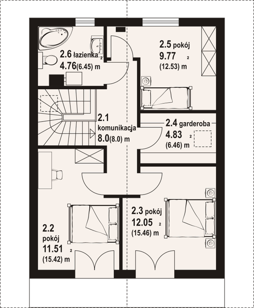 Poddasze projektu Grajewo a3 dw