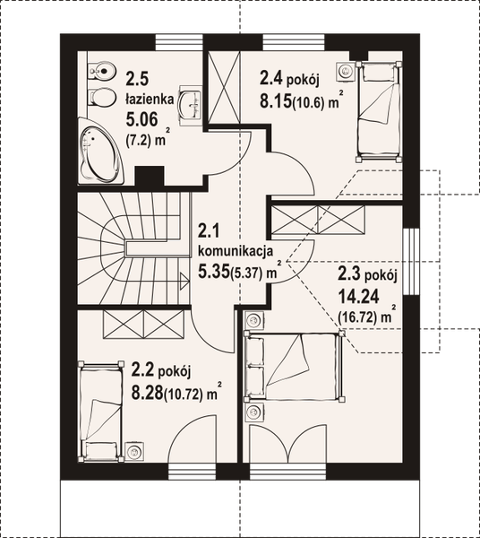Poddasze projektu Grajewo aa 70 dws