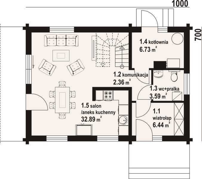 Parter projektu Orłowo aa 70 dw