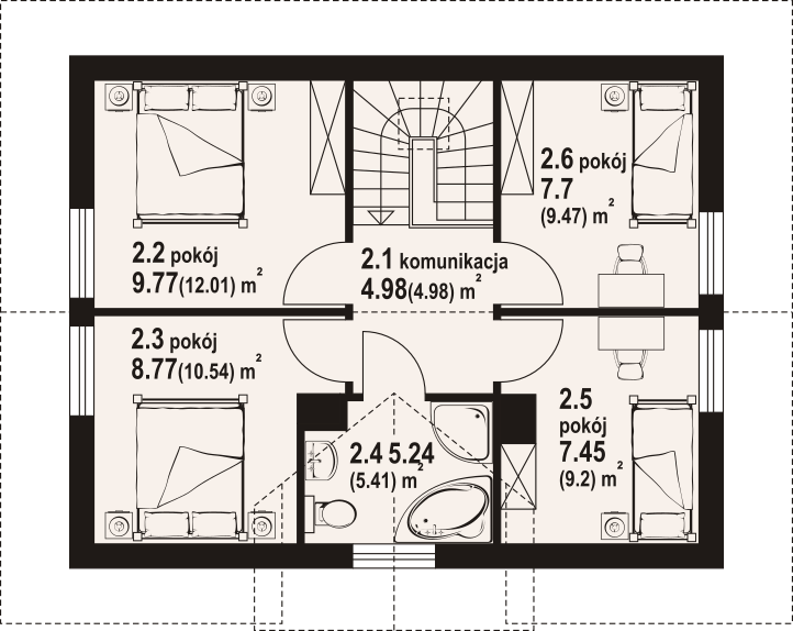 Poddasze projektu Zawojowo aa 70 dws