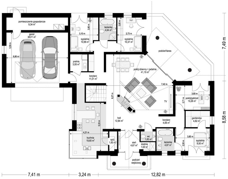 Parter projektu Willa Parkowa 6 D