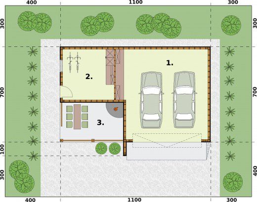 Parter projektu G314A szkielet drewniany budynek gospodarczy