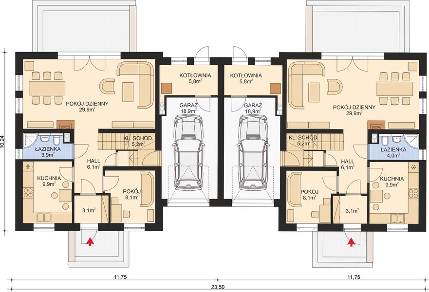 Parter projektu APS 209 dwulokalowy