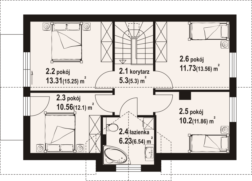 Poddasze projektu Janowo a3 dws