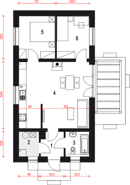 Parter projektu Iwo II bez garażu [B]