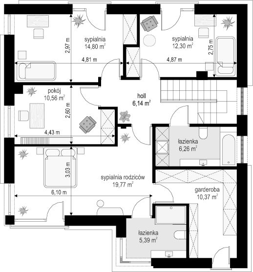 Piętro 1 projektu Tytan 6 B