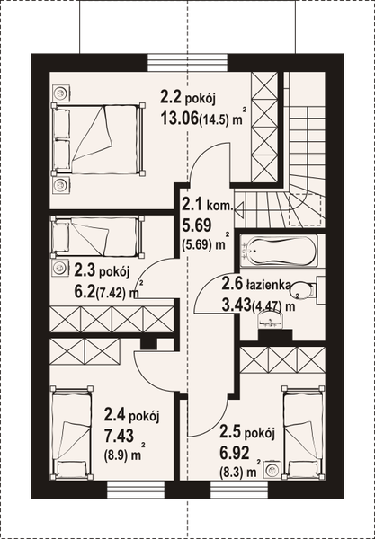 Poddasze projektu Gronów aa 70