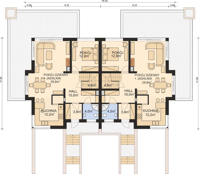 Parter projektu APS 279 dwulokalowy