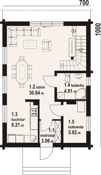 Parter projektu Gronów aa 70 dw