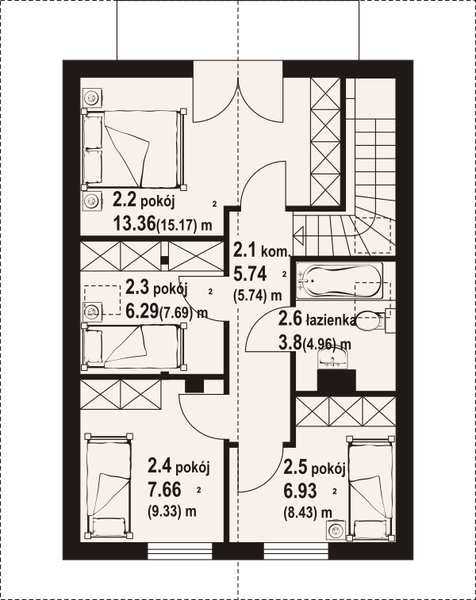Poddasze projektu Gronów aa 70 dw