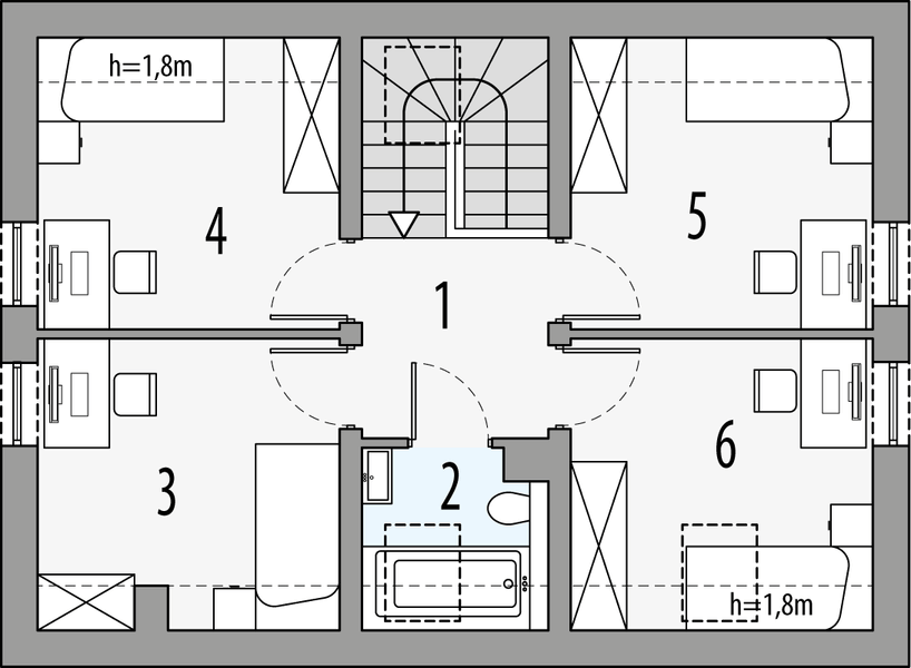 Poddasze projektu Riki 70 modern