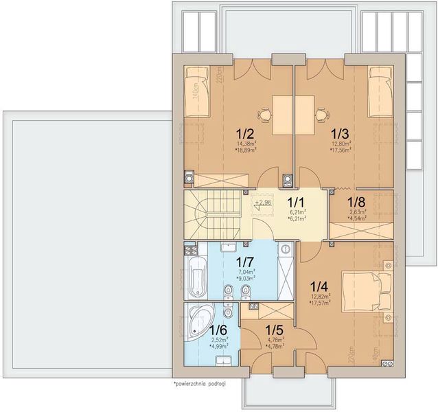 Poddasze projektu Lungo 3 modern s2