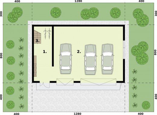 Parter projektu G299A budynek gospodarczy z poddaszem użytkowym