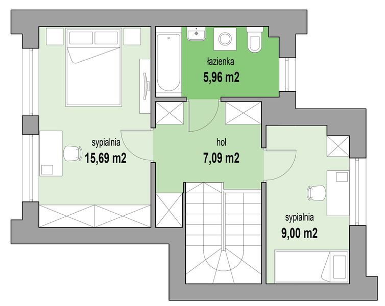 Piętro 1 projektu MJS-118