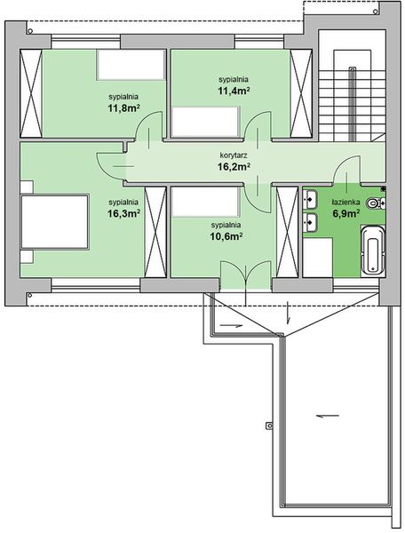 Piętro 1 projektu MJS-106