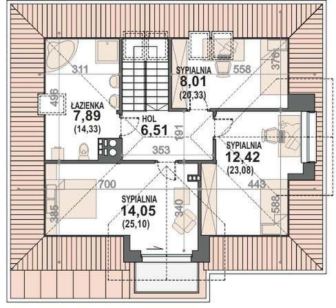 Poddasze projektu MINI Alicja X