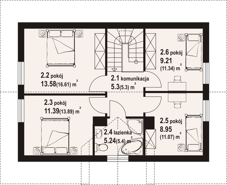 Poddasze projektu Zawojowo a3 dw