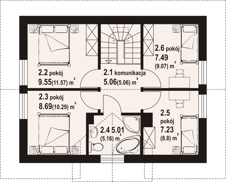 Poddasze projektu Zawojowo aa 70