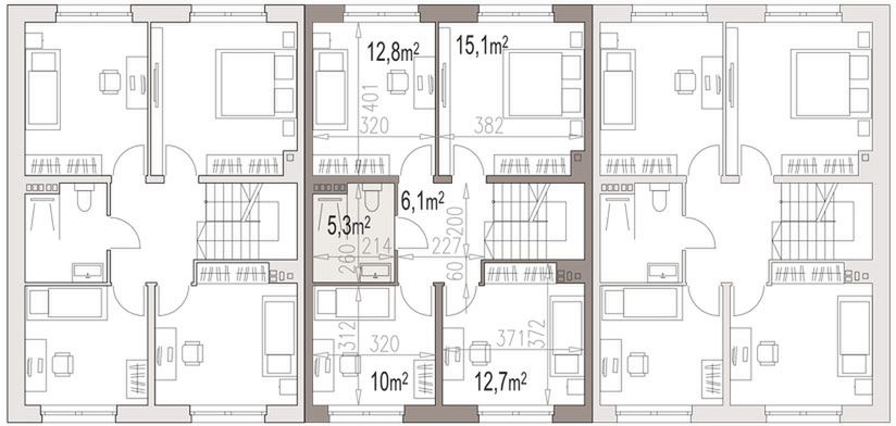 Piętro 1 projektu Fast szeregówka