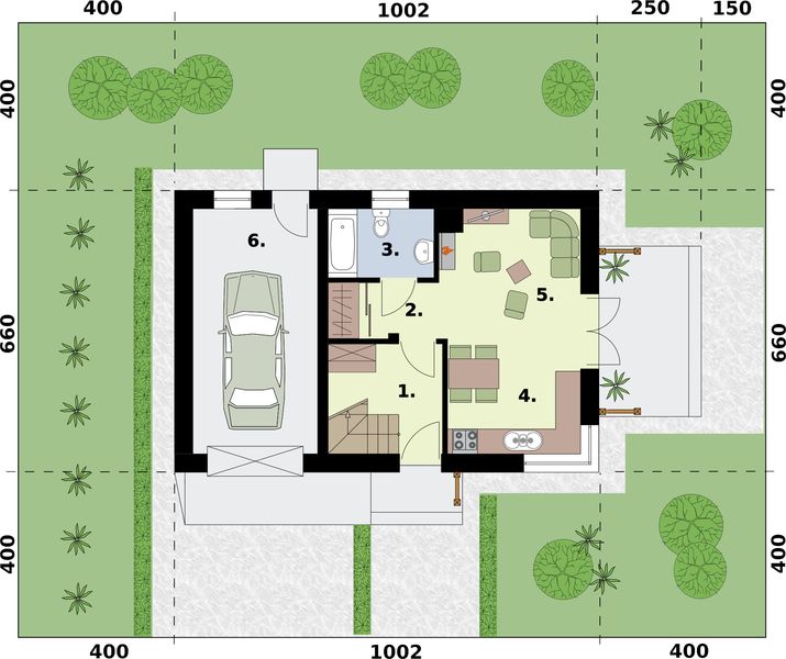 Parter projektu Orlean 9 dom letniskowy