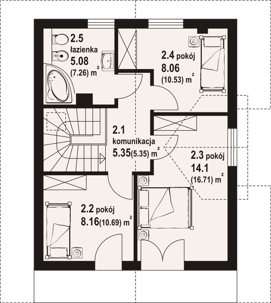 Poddasze projektu Grajewo aa 70 dw