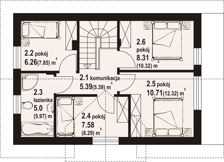 Poddasze projektu Miłowo aa 70