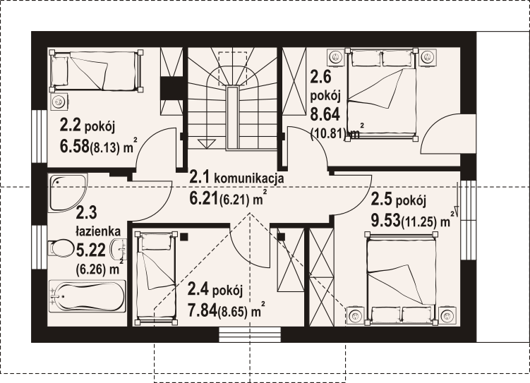 Poddasze projektu Miłowo aa 70 dws