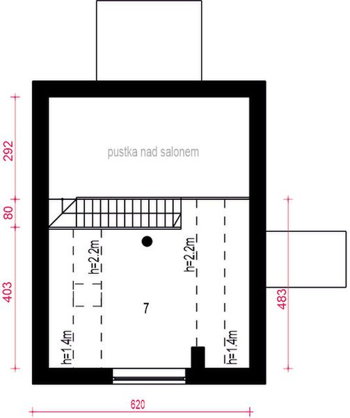 Poddasze projektu Figiel bez garażu [B]