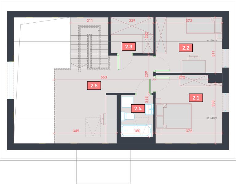 Poddasze projektu Dom Lenna