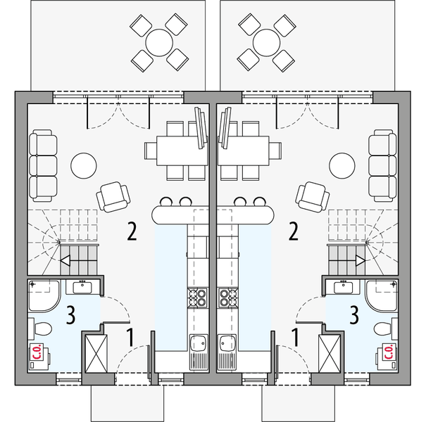 Parter projektu Morski 4 - dwulokalowy LLL