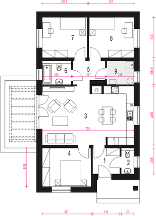 Parter projektu Mango bez garażu [B]