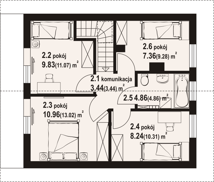 Poddasze projektu Gryfice aa 70 dws