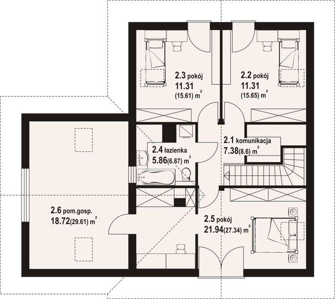 Poddasze projektu Kowalowo dw