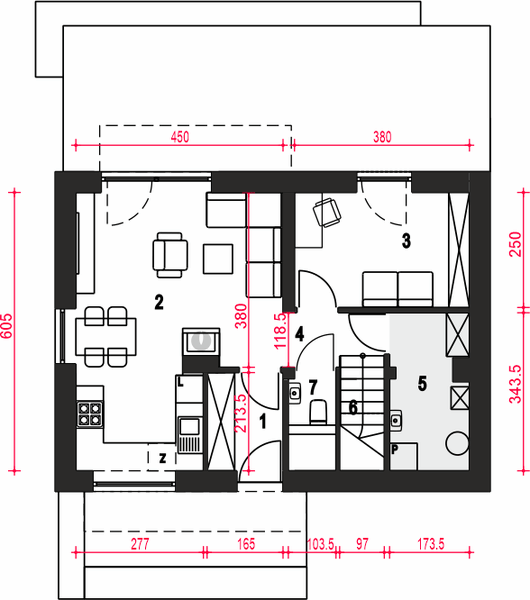 Parter projektu Borówka bez garażu [B]
