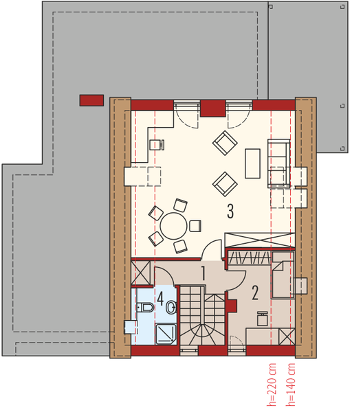Poddasze projektu Tymon G1 (wersja A) energo