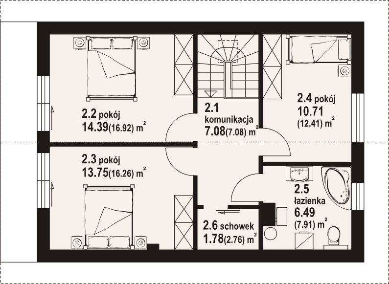 Poddasze projektu Bartkowo a3 dws