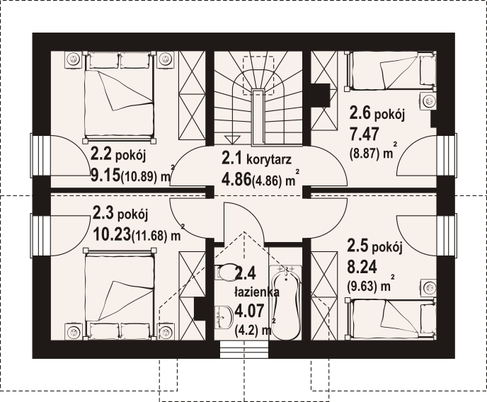 Poddasze projektu Cedry aa 70