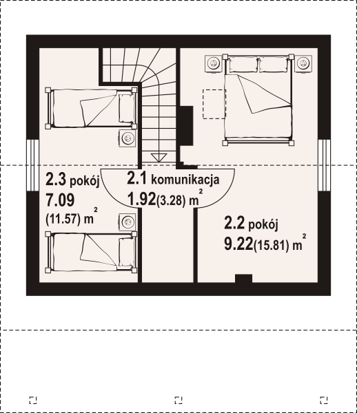 Poddasze projektu Ostrów dws